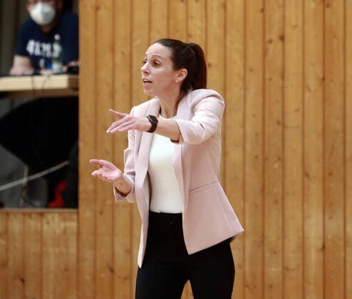 Wasserburg, Badria Halle,28.03.21, playoff Viertelfinale, 1. Spiel, Basketball, 1. Bundesliga Damen, TSV 1880 Wasserburg vs Giro Live Panthers Osnabrueck im Bild headcoach Sidney Marie PARSONS (Wasserburg US), Copyright: HMBxMediax xHeikoxBecker