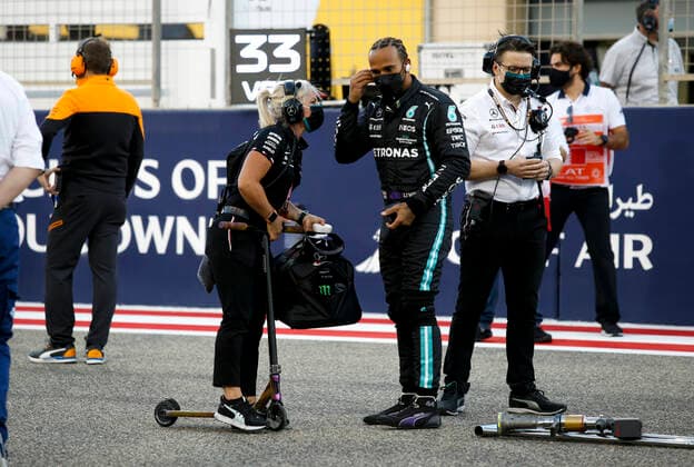 Angela Cullen (GBR, Mercedes-AMG Petronas F1 Team), 44 Lewis Hamilton (GBR, Mercedes-AMG Petronas F1 Team), F1 Grand Prix of Bahrain at Bahrain International Circuit on March 28, 2021 in Sakhir, Bahrain. (Photo by HOCH ZWEI) Sakhir Bahrain