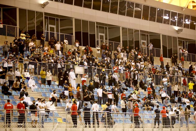 Fans, F1 Grand Prix of Bahrain at Bahrain International Circuit on March 28, 2021 in Sakhir, Bahrain. (Photo by HOCH ZWEI) Sakhir Bahrain