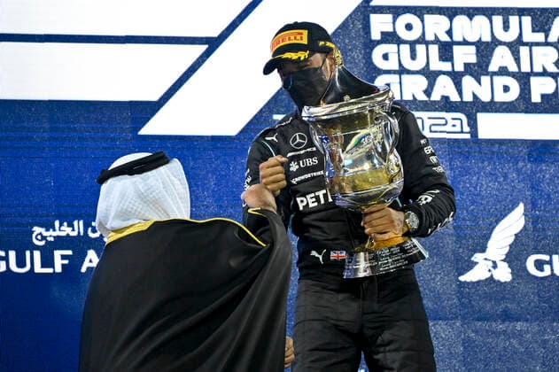 44 Lewis Hamilton (GBR, Mercedes-AMG Petronas F1 Team), F1 Grand Prix of Bahrain at Bahrain International Circuit on March 28, 2021 in Sakhir, Bahrain. (Photo by HOCH ZWEI) Sakhir Bahrain