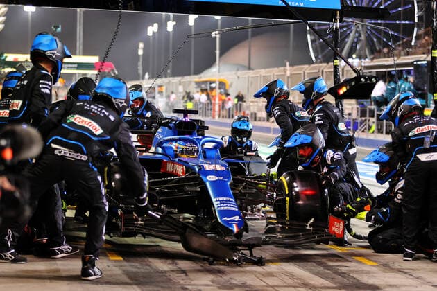 F1 Grand Prix of Bahrain 14 Fernando Alonso (ESP, Alpine F1 Team), F1 Grand Prix of Bahrain at Bahrain International Circuit on March 28, 2021 in Sakhir, Bahrain. (Photo by James Moy XPB Alpine F1 Team FIA Pool via HOCH ZWEI) Sakhir Bahrain Poolfoto HOCH ZWEI Pool XPB James Moy ,EDITORIAL USE ONLY