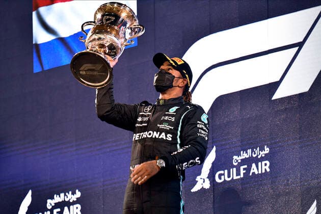 HAMILTON Lewis Mercedes AMG F1 Team Sieger FIA Formel 1 Saison 2021 in Bahrain 3.Tag Rennen Am 28.03.2021 Bahrain International Circuit As-Sachir