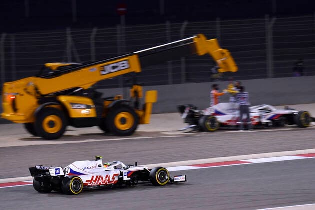 MAZEPIN Nikita Haas F1 Team ausgeschieden mit SCHUMACHER Mick FIA Formel 1 Saison 2021 in Bahrain 3.Tag Rennen Am 28.03.2021 Bahrain International Circuit As-Sachir