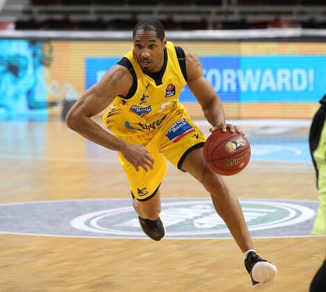 Tremmell Darden (Riesen) . MHP Riesen Ludwigsburg vs.Medi Bayreuth . Basketball-Bundesliga 2020-2021. Ludwigsburg , GER, 28.03.2021,