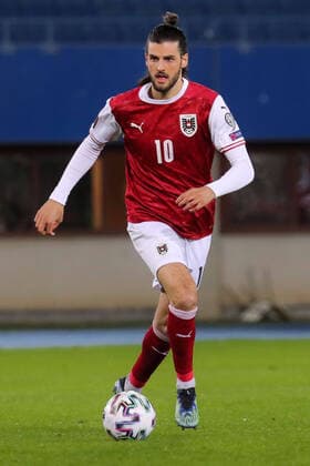 SOCCER - FIFA World Cup, WM, Weltmeisterschaft, Fussball 2022 quali, AUT vs FRO VIENNA,AUSTRIA,28.MAR.21 - SOCCER - FIFA World Cup Qatar 2022, European qualifiers, OEFB international match, Länderspiel, Nationalmannschaft Austria vs Faroe Islands. Image shows Florian Grillitsch (AUT). GEPAxpictures xMichaelxMeindl