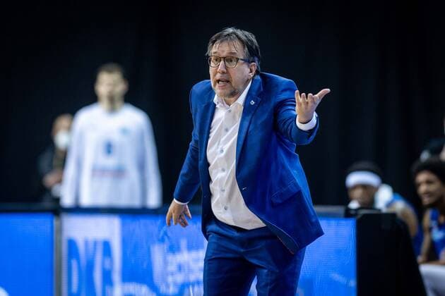 Basketball Berlin 28.03.2021 Saison 2020 2021 easyCredit BBL 1. Bundesliga Alba Berlin - SYNTAINICS MBC Weißenfels Silvano Poprat (MBC, Trainer)