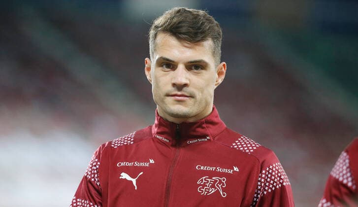 Foto Manuel Geisser 28.03.2021 Sankt Gallen : Kybunpark St.Gallen , Saison 2020 2021 Herren Fussball WM Qualifikation Schweiz - Litauen Granit Xhaka (Schweiz)