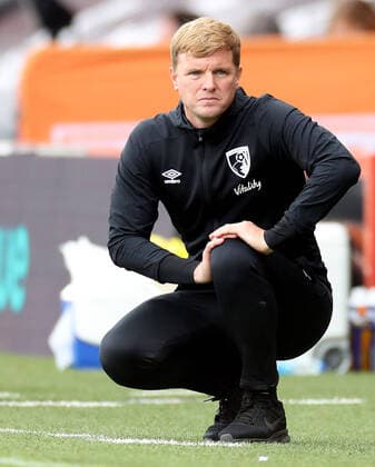 Mandatory Credit: Photo by Matthew Impey BPI Shutterstock (10713568bz) Eddie Howe the Bournemouth manager AFC Bournemouth v Southampton, Premier League, Football, Vitality Stadium, Bournemouth, UK - 19 Jul 2020 EDITORIAL USE ONLY No use with unauthorised audio, video, data, fixture lists, club league logos or live services. Online in-match use limited to 120 images, no video emulation. No use in betting, games or single club league player publications. AFC Bournemouth v Southampton, Premier League, Football, Vitality Stadium, Bournemouth, UK - 19 Jul 2020 EDITORIAL USE ONLY No use with unauthorised audio, video, data, fixture lists, club league logos or live services. Online in-match use limited to 120 images, no video emulation. No use in betting, games or single club league player publications.  Copyright: xMatthewxImpey BPI Shutterstockx 10713568bz