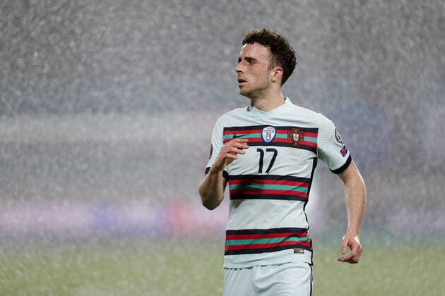 Diogo Jota (Portugal 17) vor Regen, Portrait Fussball, UEFA WM-Qualifikation 2022, Saison 2020-2021, Gruppe A, European Qualifiers 30.03.2021 Luxemburg - Portugal (Luxembourg vs Portugal) Stade Josy Barthel, Luxemburg