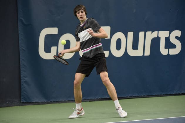 31.03.2021, Biel, Swiss Tennis Arena, ITF WORLD TENNIS TOUR M25 BIEL: Antoine Escoffier (Frankreich) - Kilian Feldbausch (Schweiz), Kilian Feldbausch. Biel Bern Schweiz Copyright: xJustPictures.ch ManuelxWinterbergerx