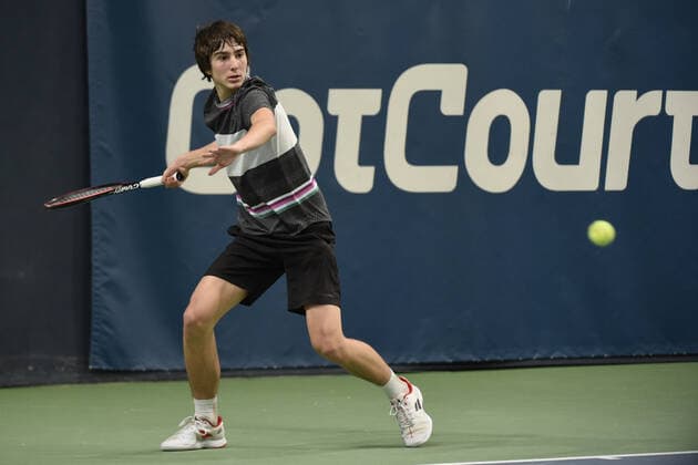 31.03.2021, Biel, Swiss Tennis Arena, ITF WORLD TENNIS TOUR M25 BIEL: Antoine Escoffier (Frankreich) - Kilian Feldbausch (Schweiz), Kilian Feldbausch. Biel Bern Schweiz Copyright: xJustPictures.ch ManuelxWinterbergerx