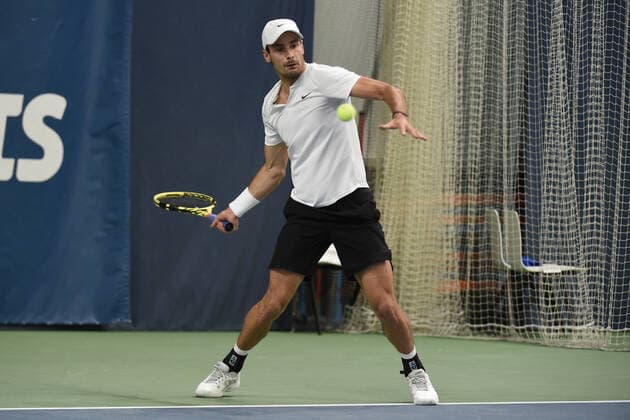 31.03.2021, Biel, Swiss Tennis Arena, ITF WORLD TENNIS TOUR M25 BIEL: Antoine Escoffier (Frankreich) - Kilian Feldbausch (Schweiz), Antoine Escoffier. Biel Bern Schweiz Copyright: xJustPictures.ch ManuelxWinterbergerx