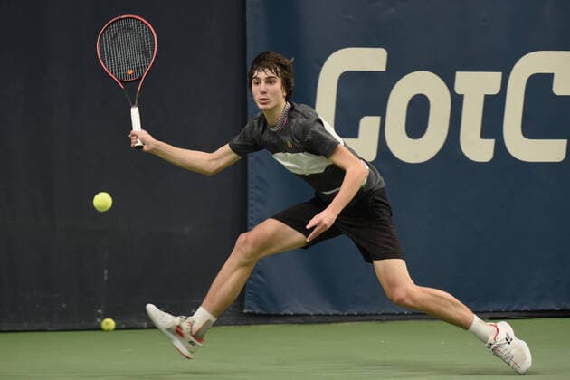 31.03.2021, Biel, Swiss Tennis Arena, ITF WORLD TENNIS TOUR M25 BIEL: Antoine Escoffier (Frankreich) - Kilian Feldbausch (Schweiz), Kilian Feldbausch. Biel Bern Schweiz Copyright: xJustPictures.ch ManuelxWinterbergerx