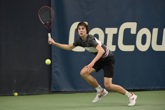 31.03.2021, Biel, Swiss Tennis Arena, ITF WORLD TENNIS TOUR M25 BIEL: Antoine Escoffier (Frankreich) - Kilian Feldbausch (Schweiz), Kilian Feldbausch. Biel Bern Schweiz Copyright: xJustPictures.ch ManuelxWinterbergerx