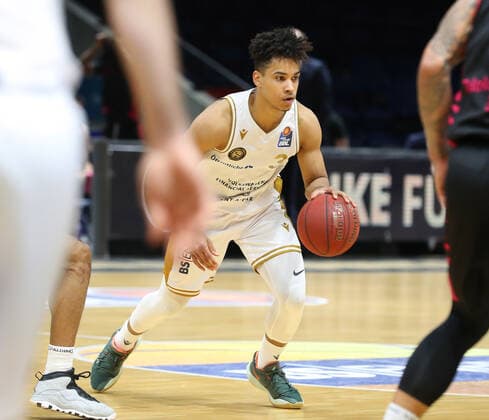 Löwen Braunschweig vs. Bonn, BBL Braunschweig, 31.03.2021, BASKETBALL - easyCredit BBL Basketball Bundesliga, Löwen Braunschweig vs. Telekom Baskets Bonn, Saison 2020 21.Garai Zeeb (Löwen Braunschweig) Braunschweig