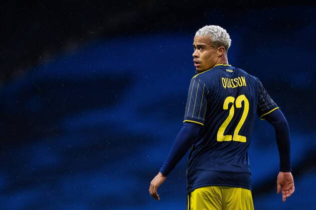 210331 Robin Quaison of Sweden during the International Friendly, Länderspiel, Nationalmannschaft football match between Sweden and Estonia on March 31, 2021 in Stockholm. Photo: Joel Marklund BILDBYRAN kod JM JM0103 bbeng fotboll football soccer fotball träningslandskamp landskamp international friendly sverige sweden sverige a estland estonia *** 210331 Robin Quaison of Sweden during the international friendly football match between Sweden and Estonia on March 31, 2021 in Stockholm Photo Joel Marklund BILDBYRAN kod JM JM0103 bbeng fotboll football soccer fotball träningslandskamp landskamp international friendly sverige sweden sverige a estland estonia,  Copyright: JOELxMARKLUND BB210331JM123