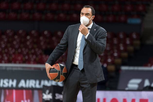 Basketball, Euroleague, day0}.04.2021, FC Bayern München - Zalgiris Kaunas. Im Bild Co-Trainer des FC Bayern München Demond GREENE Aufwärmen. München Audi Dome Bayern Deutschland Copyright: Passion2Press.dex xMarkusxFischerx