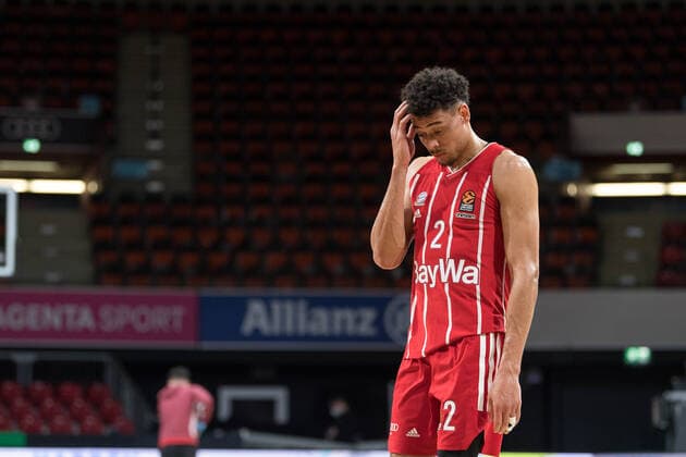 Basketball, Euroleague, day0}.04.2021, FC Bayern München - Zalgiris Kaunas. Im Bild Wade BALDWIN (FC Bayern München, 2) nachdenklich Hand am Kopf. München Audi Dome Bayern Deutschland Copyright: Passion2Press.dex xMarkusxFischerx