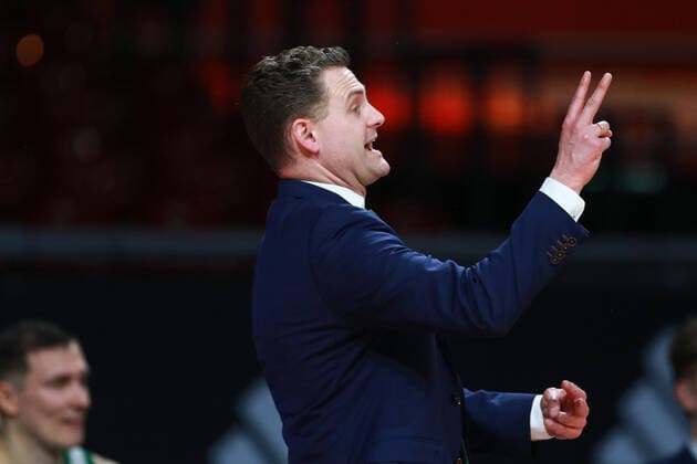 Trainer Martin Schiller (Zalgiris Kaunas) Basketball, EuroLeague, FC Bayern München vs. Zalgiris Kaunas im Audi Dome am 01.04.2021 FOTO: Mladen Lackovic LakoPress