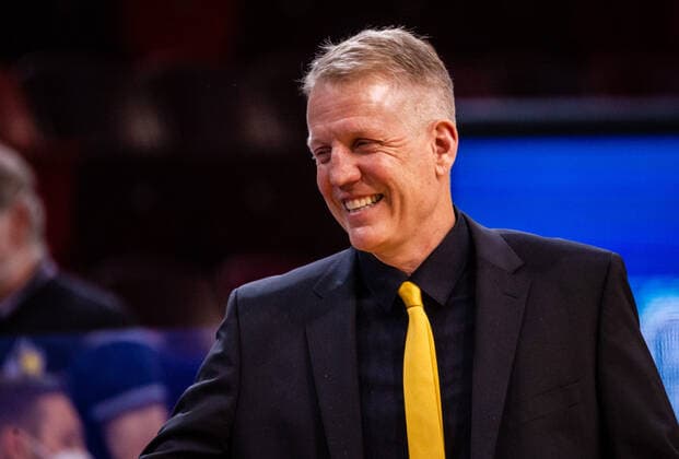 John Patrick (Headcoach MHP RIESEN Ludwigsburg) ; Freude 1. Basketball Bundesliga easyCredit BBL: MHP RIESEN Ludwigsburg - SYNTAINICS MBC am 01.04.2021 in Ludwigsburg (MHPArena), Baden-Wuerttemberg, Deutschland Ludwigsburg. 01.04.21 Basketball , 01.04.2021, Ludwigsburg (Deutschland)