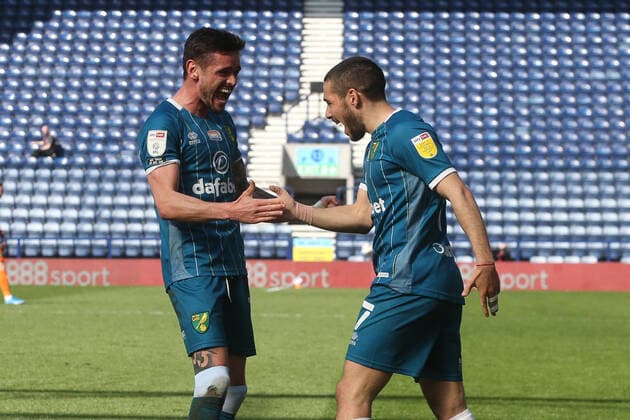 Preston North End v Norwich City Sky Bet Championship Emiliano Buendia of Norwich celebrates scoring his sides 1st goal during the Sky Bet Championship match at Deepdale, Preston Content Not Available For UK Newspapers Copyright: xPaulxChestertonx FIL-15373-0021