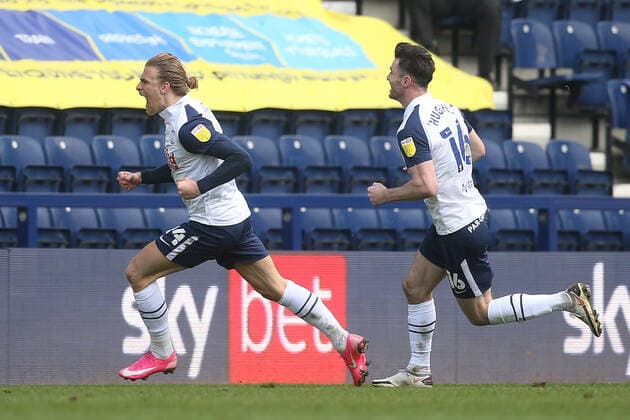 Preston North End v Norwich City Sky Bet Championship Brad Potts of Preston North End celebrates scoring his side s late equalising goal during the Sky Bet Championship match at Deepdale, Preston Content Not Available For UK Newspapers Copyright: xPaulxChestertonx FIL-15373-0032