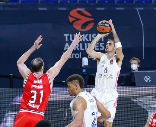 MATCH Jornada 33 Euroleague Masculino Madrid Real Madrid vs Olympiacos Piraeus Kosta Koufos Alberto Abalde Madrid Madrid Spain Baloncesto Copyright: xAlbaxPachecox