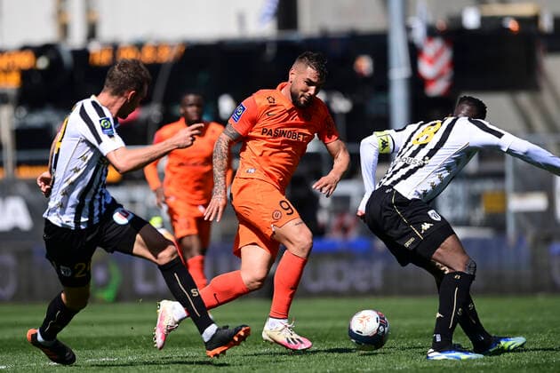 Andy Delort (MHSC) FOOTBALL : SCO Angers vs MHSC - Ligue1 Uber Eats - 04 04 2021 JBAutissier Panoramic 