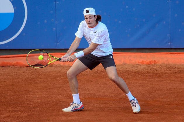 ATP, Tennis Herren Tour 250 2021 Sardegna Open Tennis CAGLIARI, ITALY, APR 05: Giulio Zeppieri during the ATP Tour 250 Sardegna Open tennis match in Cagliari, Italy on April 05, 2021. Cagliari Tennis Club Cagliari Italy 6460_236645 Copyright: xGiampieroxSposito PentaxPressx