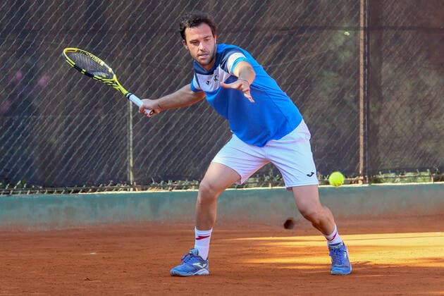 ATP, Tennis Herren Tour 250 2021 Sardegna Open Tennis CAGLIARI, ITALY, APR 05: Marco Cecchinato attends a training session during the ATP Tour 250 Sardegna Open in Cagliari, Italy on April 05, 2021. Cagliari Tennis Club Cagliari Italy 6460_236678 Copyright: xGiampieroxSposito PentaxPressx