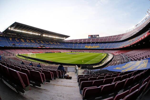 General view of Camp Nou, APRIL 5, 2021 - Football Soccer : Spanish La Liga Santander match between FC Barcelona, Barca 1-0 Real Valladolid CF at the Camp Nou in Barcelona, Spain. Noxthirdxpartyxsales  (0116342983st)