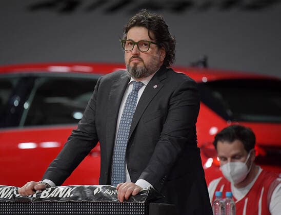 06.04.2021, xemx, Basketball BBL Bundesliga, FC Bayern Muenchen Basketball - medi Bayreuth emspor, v.l. Head Coach Andrea Trinchieri (FC Bayern Basketball) Muenchen
