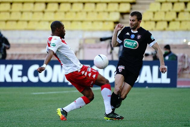 Thomas Delaine (FC Metz) - Djibril Sidibe (AS Monaco) FOOTBALL : AS Monaco vs Metz - Coupe de France - Monaco - 06 04 2021 NorbertScanella PanoramiC 