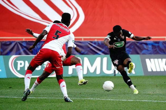 Aaron Leya Iseka (FC Metz) FOOTBALL : AS Monaco vs Metz - Coupe de France - Monaco - 06 04 2021 NorbertScanella PanoramiC 
