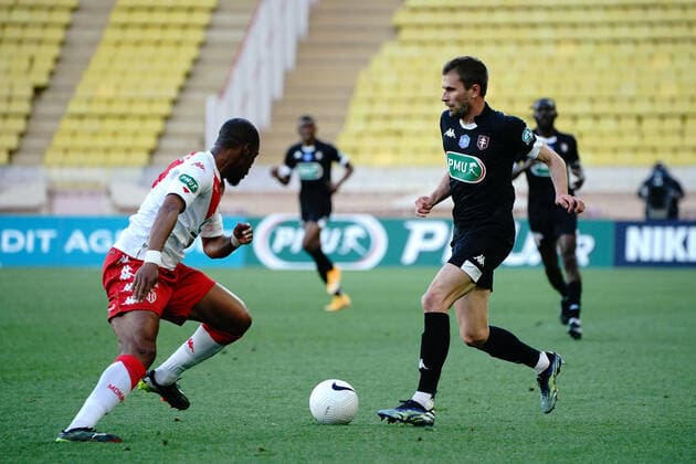 Thomas Delaine (FC Metz) - Djibril Sidibe (AS Monaco) FOOTBALL : AS Monaco vs Metz - Coupe de France - Monaco - 06 04 2021 NorbertScanella PanoramiC 
