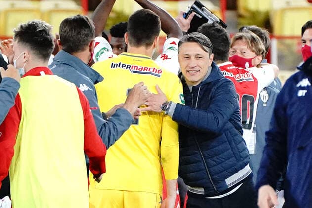 Niko Kovac (entraineur de l AS Monaco) - Radoslaw Majecki (AS Monaco) FOOTBALL : AS Monaco vs Metz - Coupe de France - Monaco - 06 04 2021 NorbertScanella PanoramiC 