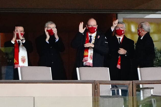 Oleg Petrov (President de l AS Monaco) - Dmitri Rybolovlev - SAS le Price Albert II de Monaco FOOTBALL : AS Monaco vs Metz - Coupe de France - Monaco - 06 04 2021 NorbertScanella PanoramiC 