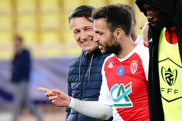 Niko Kovac (entraineur de l AS Monaco) - Cesc Fabregas (AS Monaco) FOOTBALL : AS Monaco vs Metz - Coupe de France - Monaco - 06 04 2021 NorbertScanella PanoramiC 