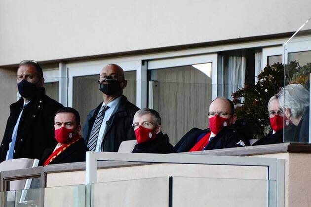 Oleg Petrov (President de l AS Monaco) - Dmitri Rybolovlev - SAS le Price Albert II de Monaco FOOTBALL : AS Monaco vs Metz - Coupe de France - Monaco - 06 04 2021 NorbertScanella PanoramiC 