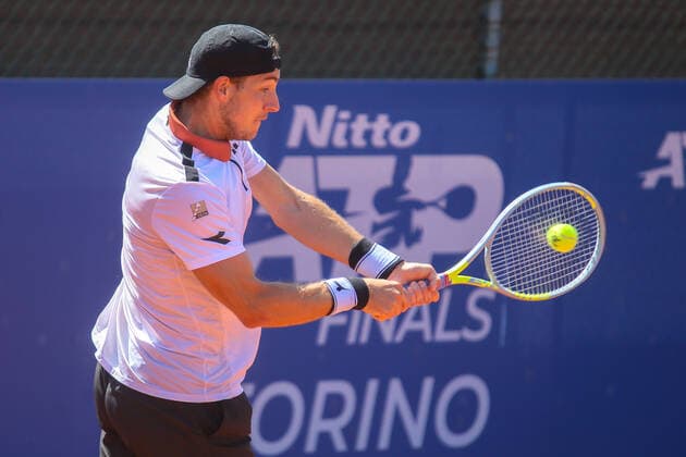 2021 Sardegna Open Tennis - 20210406 CAGLIARI, ITALY, APR 06: Jan Lennard Struff in action during the ATP, Tennis Herren Tour 250 Sardegna Open tennis match in Cagliari, Italy on April 06, 2021. Cagliari Tennis Club Cagliari Italy 6463_236797 Copyright: xGiampieroxSposito PentaxPressx