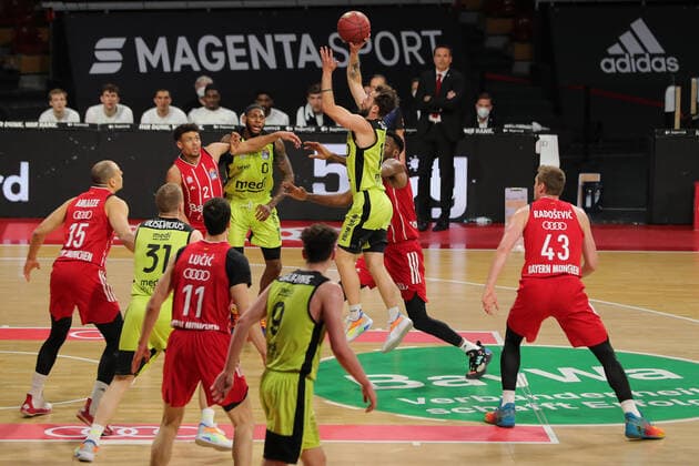 Bastian Doreth (Bayreuth) GER, FC Bayern Basketball vs. medi bayreuth, Basketball, easy Credit BBL, Saison 2020 2021, 06.04.2021, GER, FC Bayern Basketball vs. medi bayreuth, Basketball, easy Credit BBL, Saison 2020 2021, 06.04.2021, Muenchen Copyright: xEIBNER MarcelxEngelbrechtx EP_EER