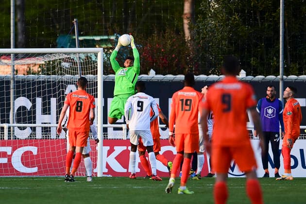 Dimitry Bertaud (MHSC) FOOTBALL : Voltigeurs de Chateaubriant vs MHSC - 1 8 coupe de France - 07 04 2021 JBAutissier Panoramic 