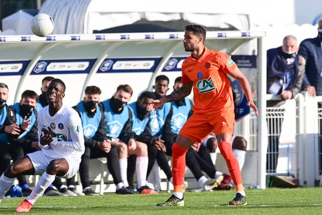 Pedro Mendes (MHSC) FOOTBALL : Voltigeurs de Chateaubriant vs MHSC - 1 8 coupe de France - 07 04 2021 JBAutissier Panoramic 