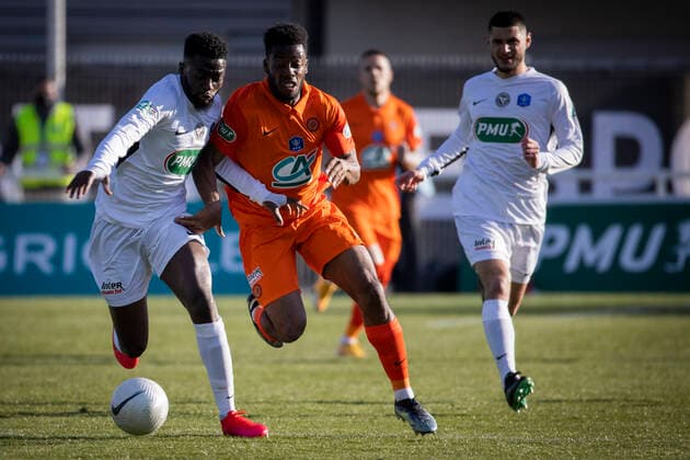 Voltigeurs de Chateaubriant Contre Montpellier pour le 8e de Finale de la coupe de France au Stade de la Ville en Bois, le 07 Avril 2021. Sepe Elye Wahi  Copyright: xJeremiasxGonzalezx xIP3x