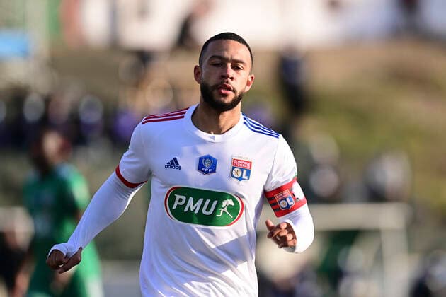Memphis Depay (OL) FOOTBALL : Red star vs OL - 1 8 coupe de France - 08 04 2021 JBAutissier Panoramic 