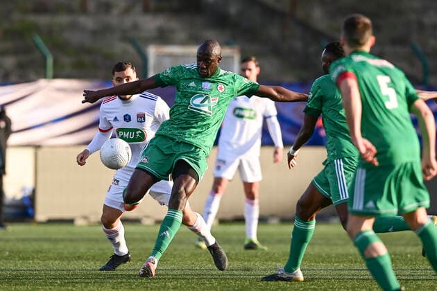 CHEIKH NDOYE (Red Star) FOOTBALL : Red star vs OL - 1 8 coupe de France - 08 04 2021 JBAutissier Panoramic 