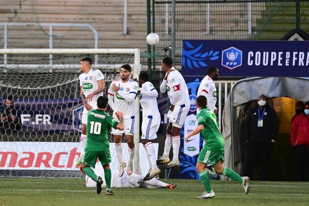 but de JIMMY ROYE (Red Star) FOOTBALL : Red star vs OL - 1 8 coupe de France - 08 04 2021 JBAutissier Panoramic 