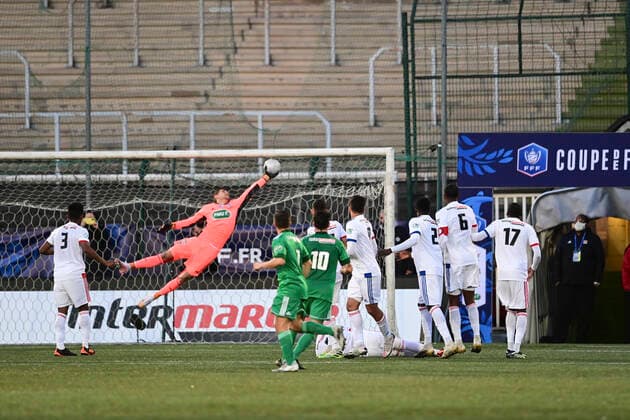 but de JIMMY ROYE (Red Star) FOOTBALL : Red star vs OL - 1 8 coupe de France - 08 04 2021 JBAutissier Panoramic 
