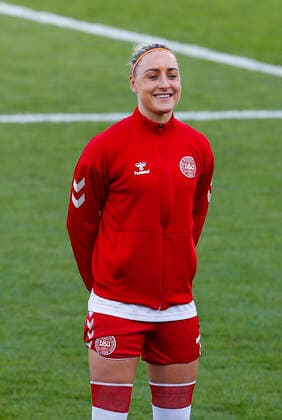 8th April 2021; Tallaght Stadium, Dublin, Leinster, Ireland; Womens Friendly Football, Ireland versus Denmark; Sanne Troelsgaard Nielsen of Denmark during the playing of the national anthems  ActionPlus12279657 PeterxFitzpatrick