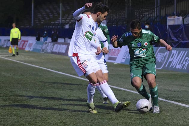 April 9, 2021, Saint Ouen, Seine Saint Denis, France: Red Star Defender YOUNES GHABAOUI in action during the round of 16 soccer French Cup match between Red Star and Olympique Lyonnais at Bauer Stadium - Saint Ouen - France..Lyon Won 2:2 Saint Ouen France - ZUMAp119 20210409_zaf_p119_010 Copyright: xPierrexSteveninx